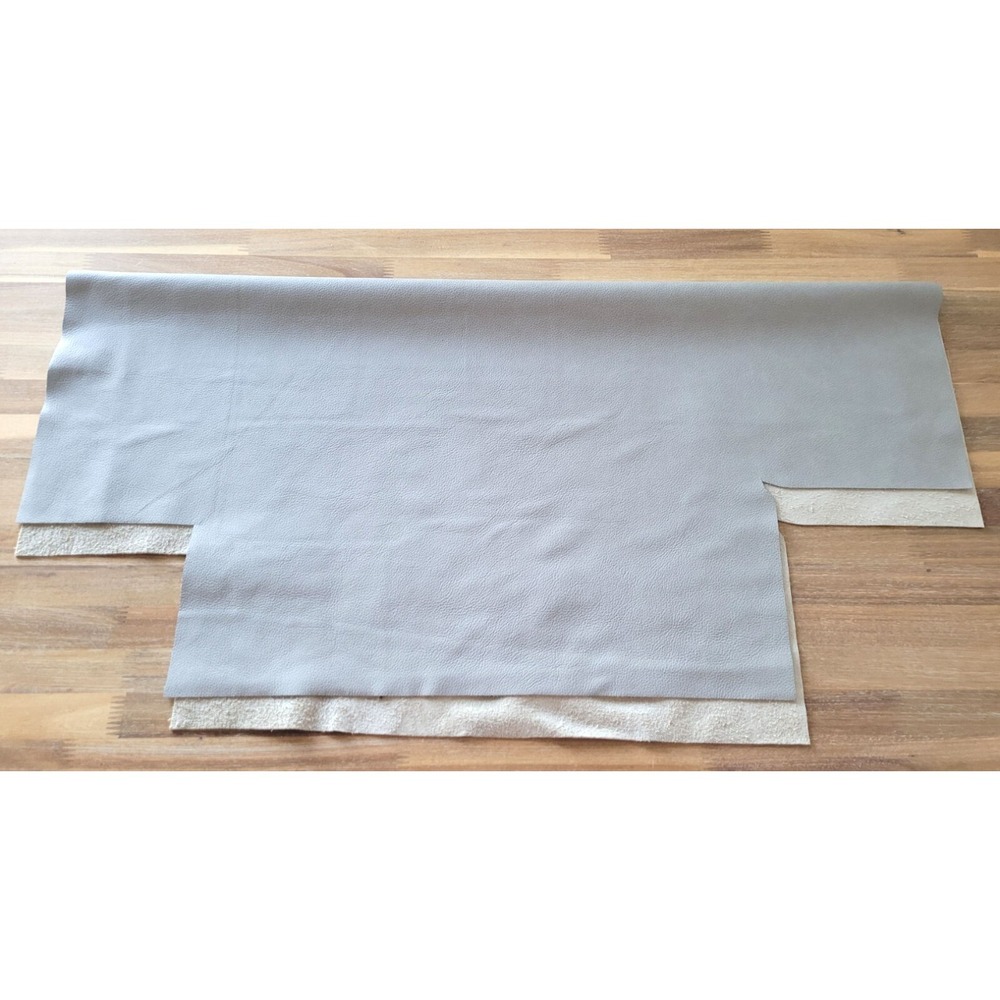 Lightweight Gray Soft Pebble Grain Upholstery Leather Remnant Scrap 33" x 33"